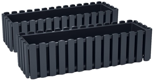 Zum Produkt TYMAR Blumenkasten landhausstil, Balkonkasten lattenoptik, Pflanzkasten landhaus, 2er-Pack, Garten, Balkon, Terrasse