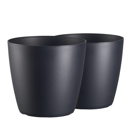 Zum Produkt Tymar Blumentopf, 2er-Pack, Pflanzentopf aus Kunststoff, Moderne, matt, Runde Form