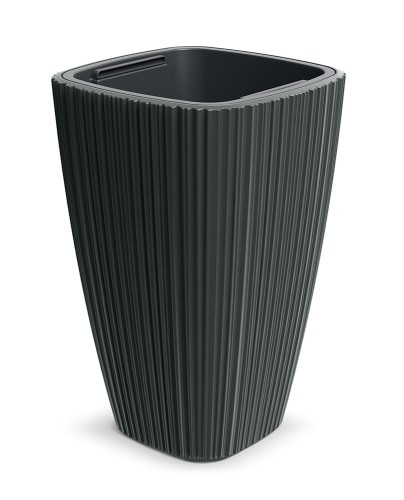 Zum Produkt Tymar Blumentopf Hoch für Innen & Außen, Übertopf Gross, Pflanzkübel ecking mit Einsatz, Blumenkübel aus Kunststoff_ORO Quadrat